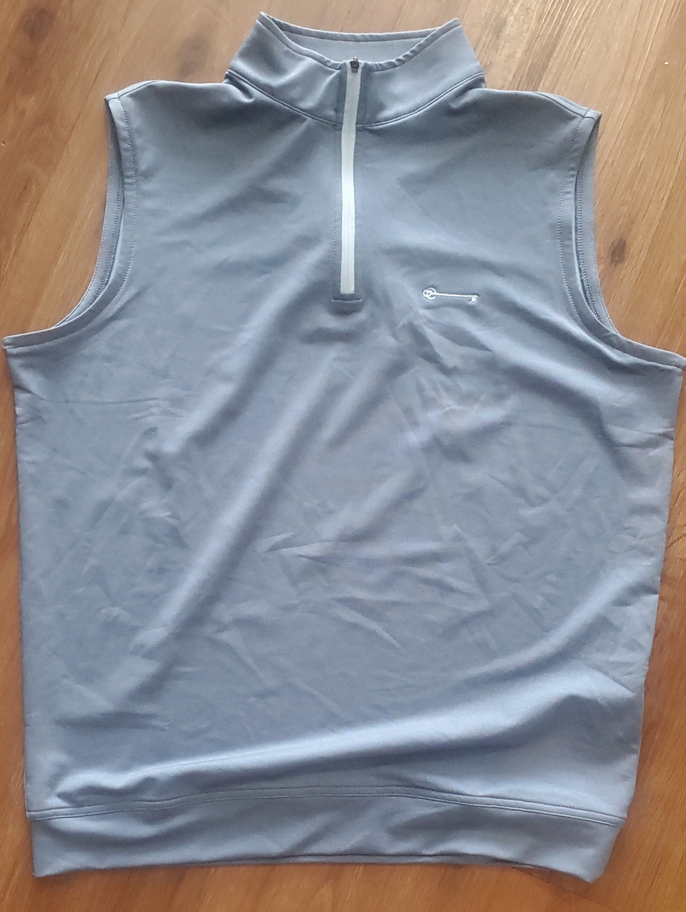 Peter Millar Men's Sleeveless Quarter-Zip Golf Vest - Light Blue Gray
